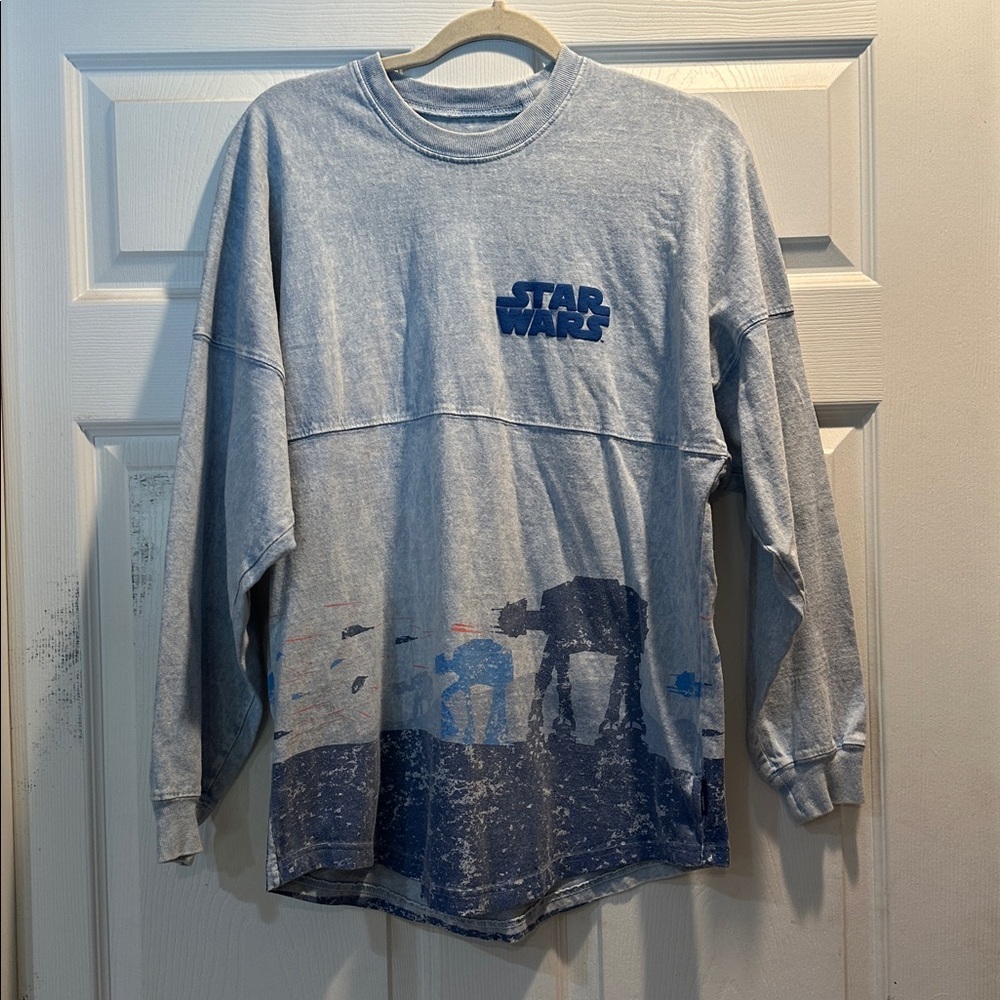 Disney Parks Star Wars Hoth Blue Acid Wash Spirit Jersey Tee Shirt XS - Picture 4 of 8